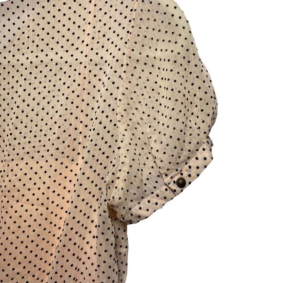 Forever 21 Womens Sz M Blush Shirt Dress Pin Up Retro Button Up Lined Polka Dot - Picture 6 of 9